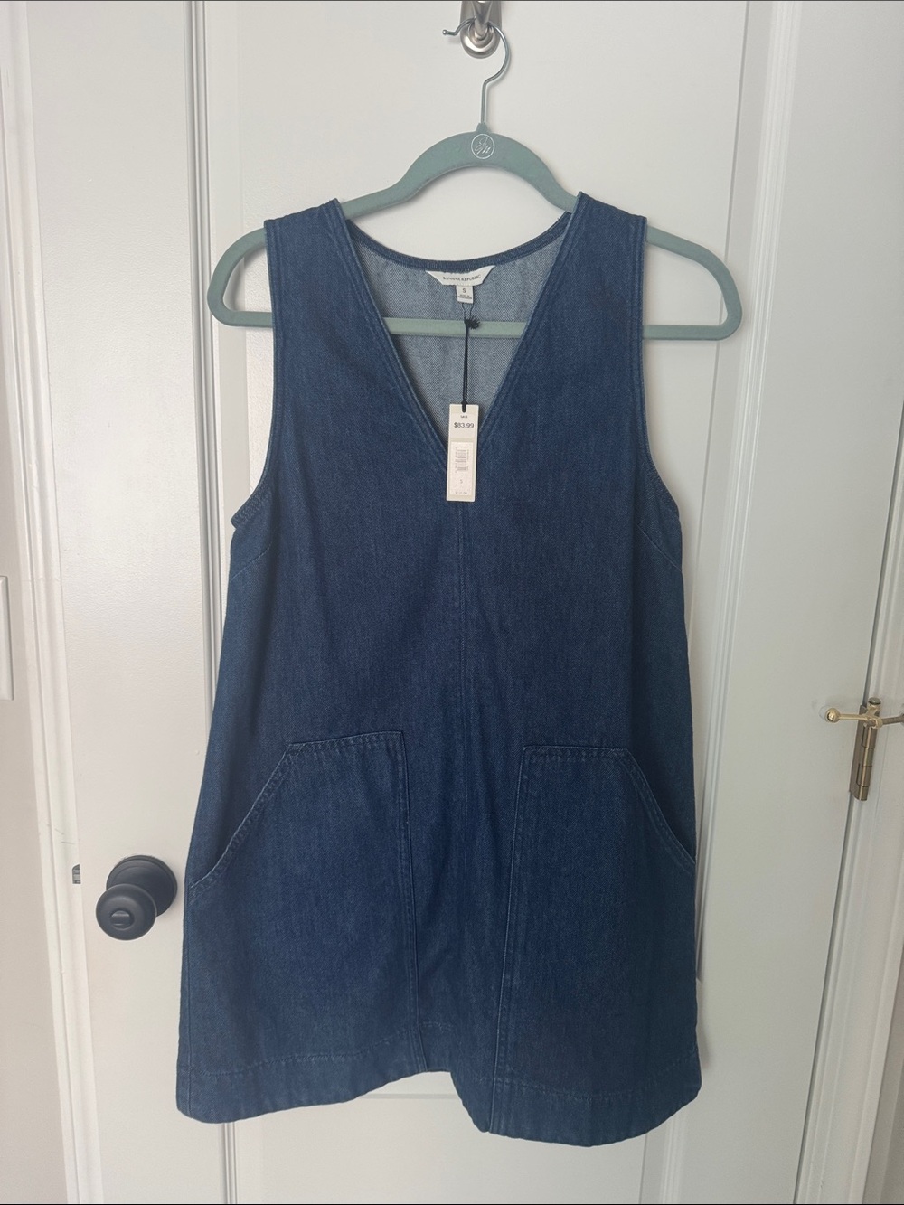 Banana Republic Dark Blue Denim V-Neck Dress